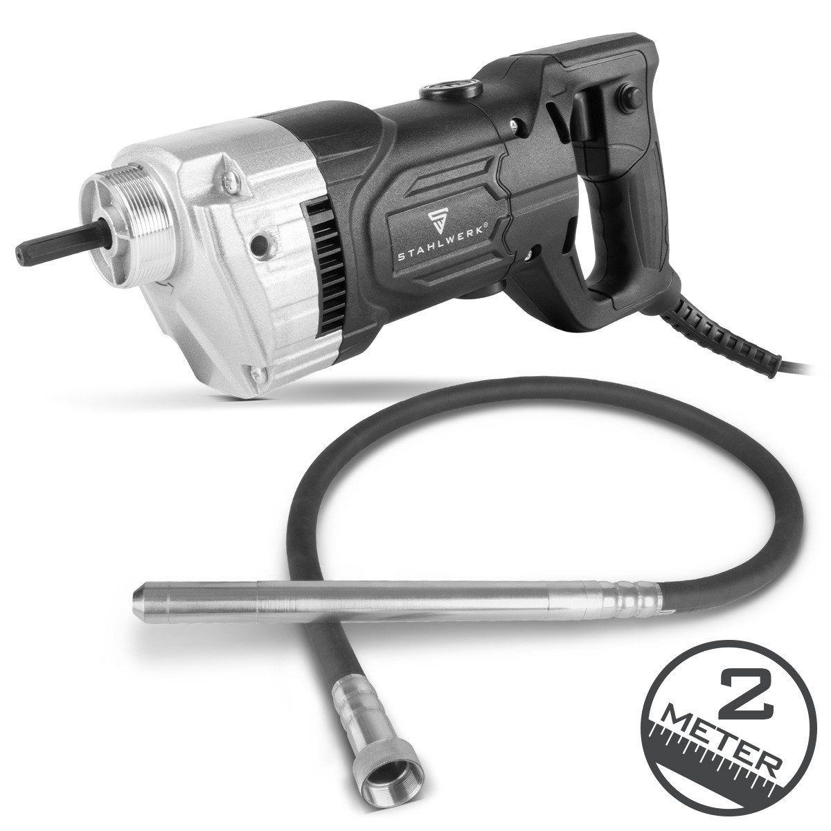 STAHLWERK Betonverdichter 900W mit Rüttelflasche 35mm 2m Innenrüttler, 900 in W, (1-tlg)
