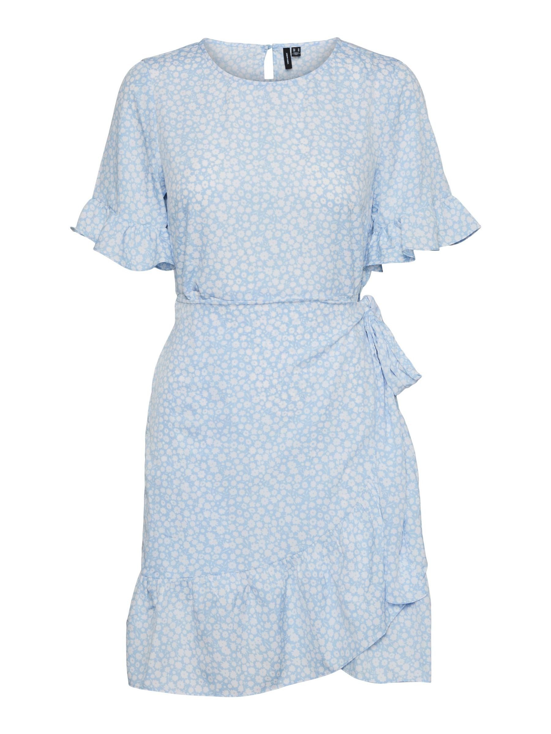 Vero Moda Shirtkleid Kurzes Mini Wickel VMHENNA (kurz) VMHENNA 2/4 O-NECK S günstig online kaufen