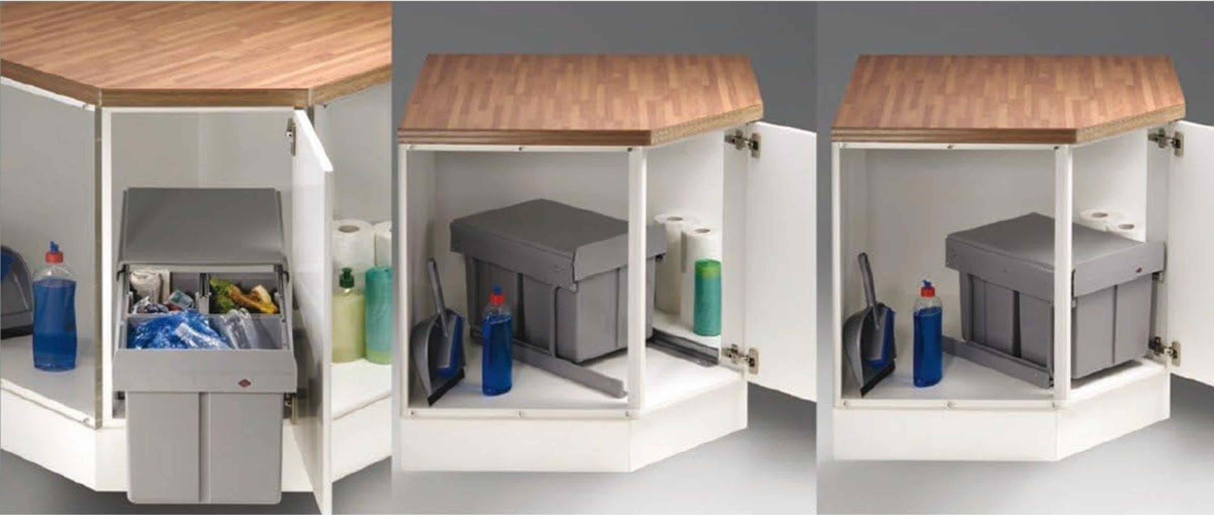 WESCO Einbaumülleimer WESCO Profiline Double Master 2 mit Rollwagen DS. anthrazit