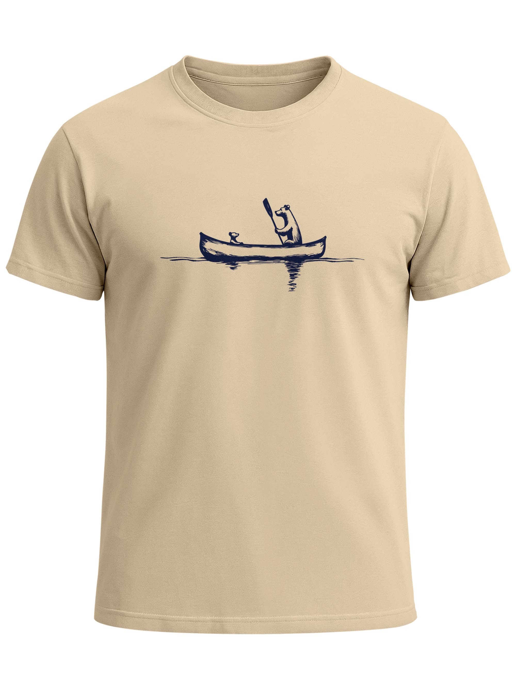 Print-Shirt Herren T-Shirt Bär Familie Kanu Outdoor Fashion Streetstyle Neverless®