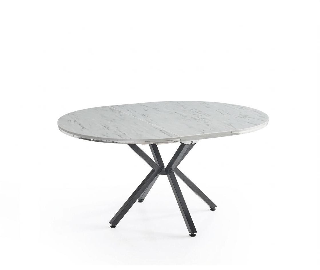 Xlmoebel Esstisch Ausziehbarer Esstisch in Grau mit Marmoroptik, modern und (Esstisch, Ausziehbar), Made in Europa