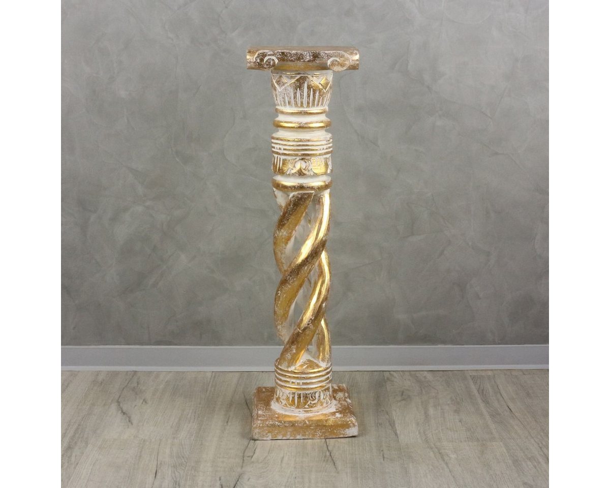 Thumbnail - Oriental Galerie Blumenhocker Gedrehte Säule Antik Gold 80 cm mittel (1 St)
