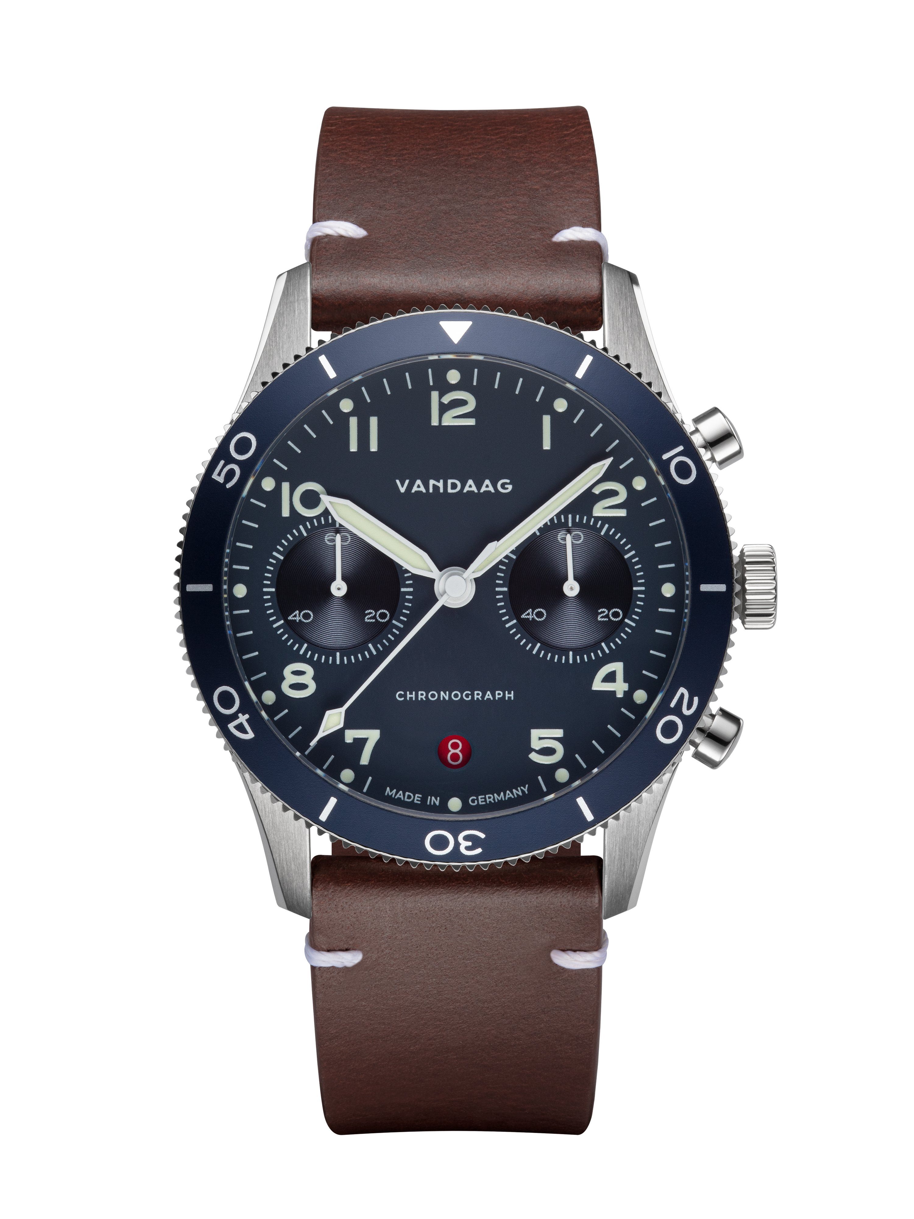 VANDAAG Chronograph Schallmauer Horizont, Made in Germany, Saphirglas, Edelstahl, 100m wasserdicht