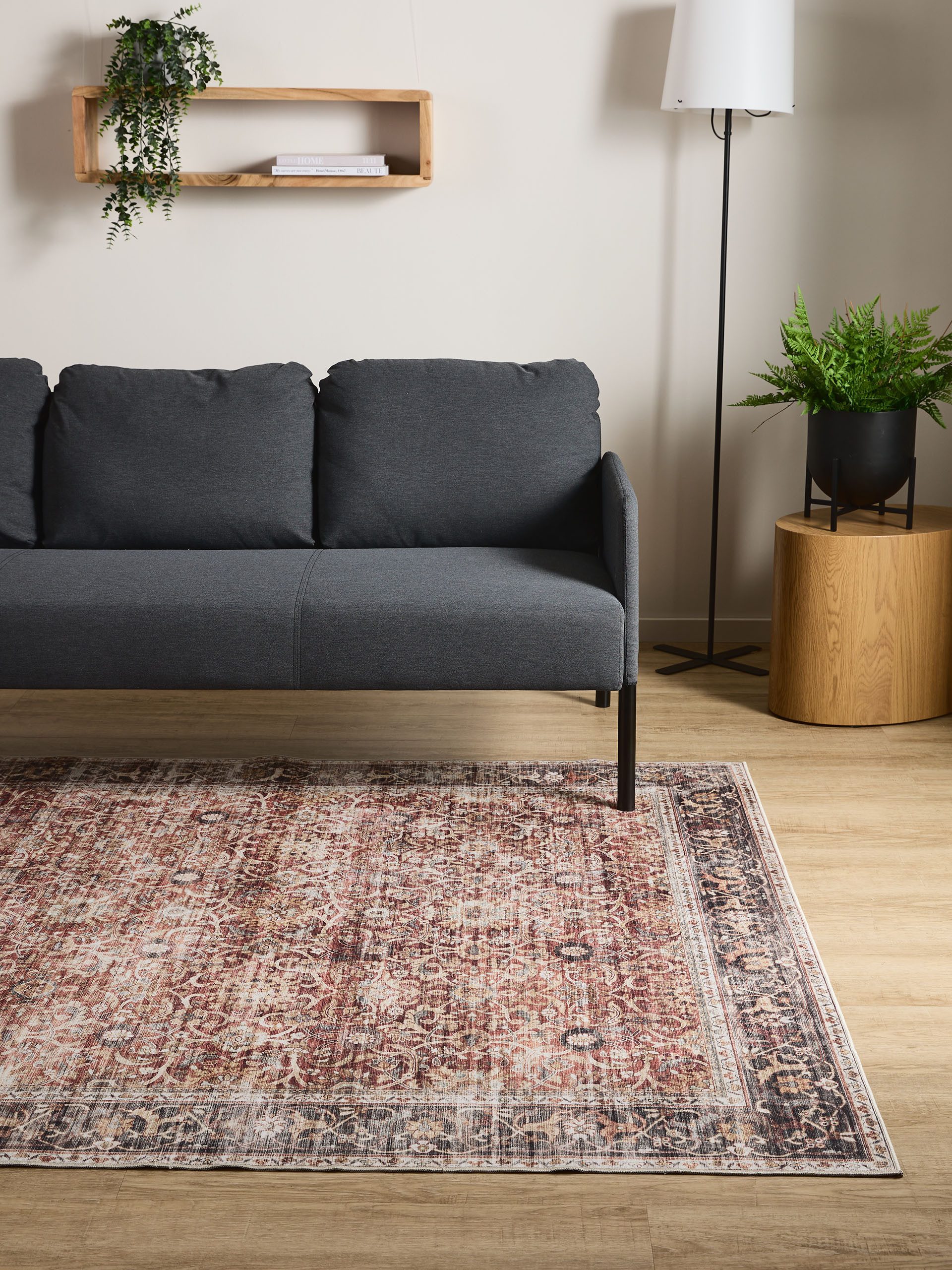 Interiyou Teppich Gent, Rechteckig, Höhe: 5 mm, Vintage Kurzflor für Wohnzimmer, Schlafzimmer, waschbar, pflegeleicht