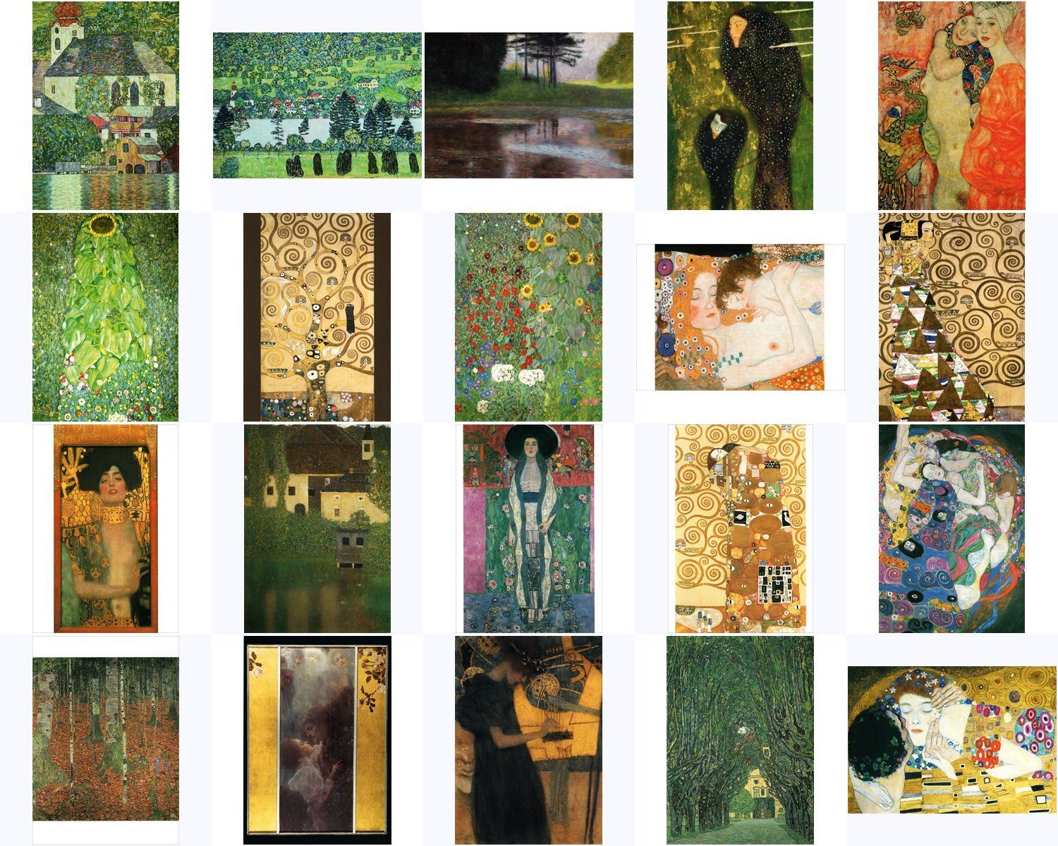 Postkarte Kunstkarten-Topseller-Set Klimt Gustav