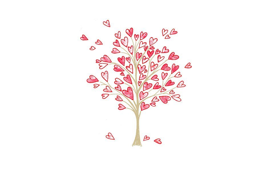 Braun+Company Atelier Hochzeitskarte Braun & Company Servietten Motiv Love Tree 25 x 25