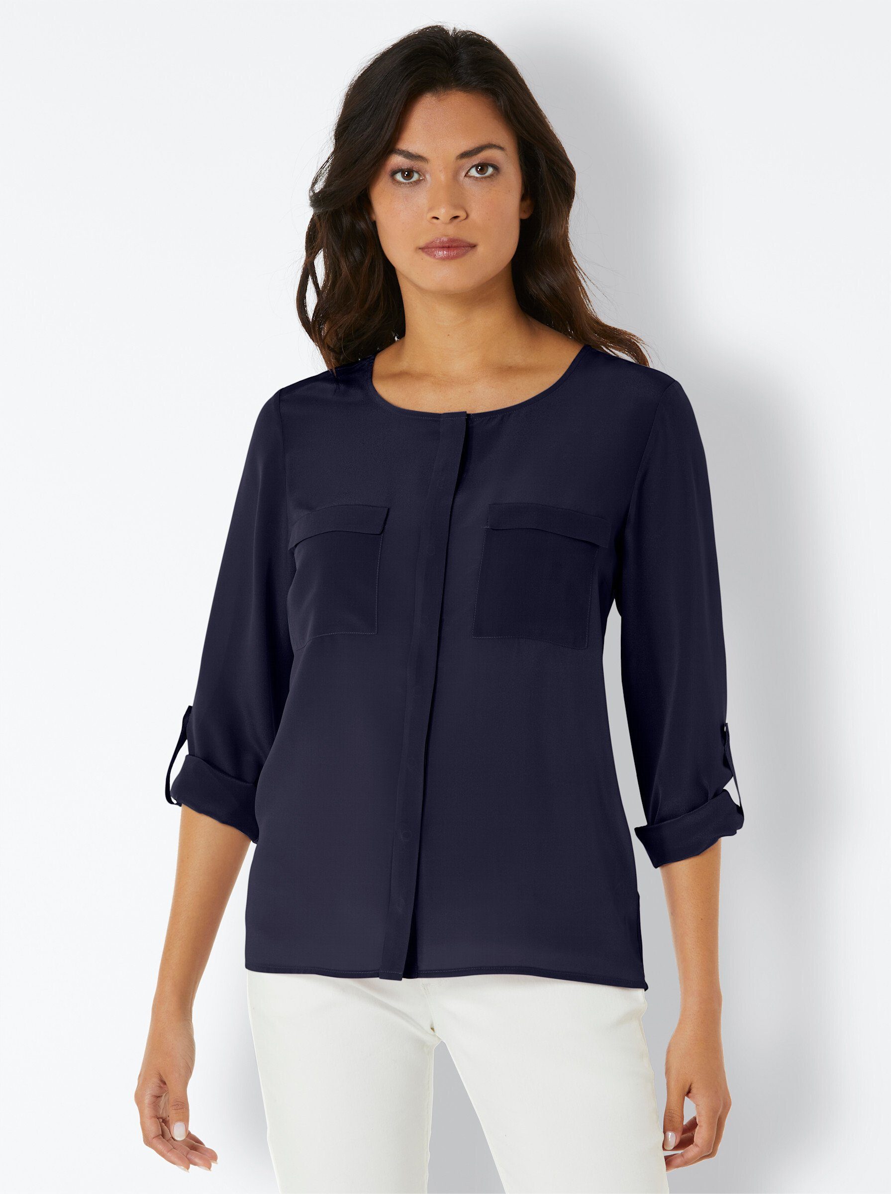 heine Klassische Bluse marine