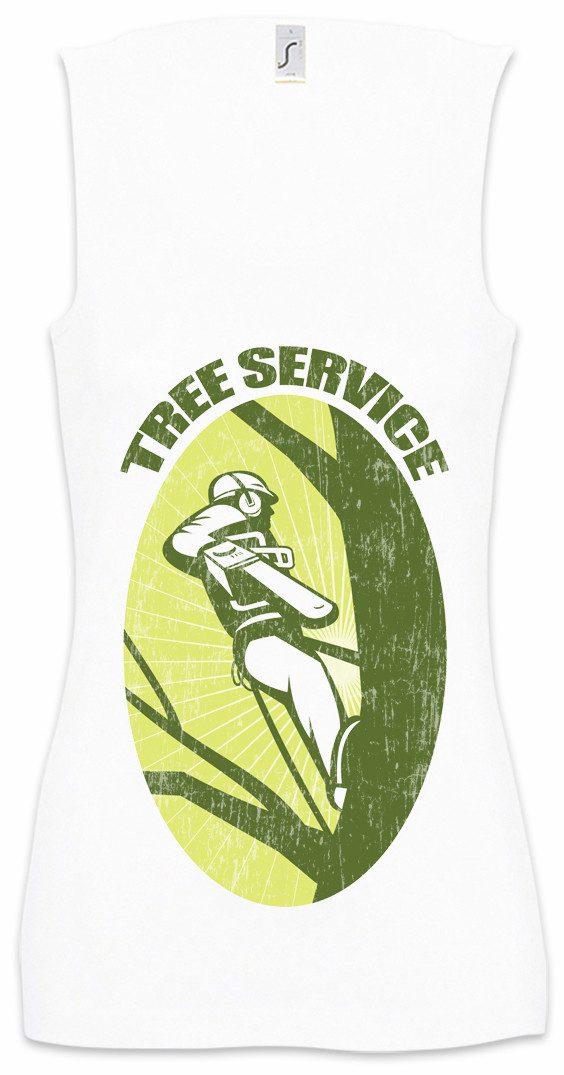Tanktop Tree Service II Ärmelloses Damen T-Shirt Holzfäller Axt Waldarbeiter