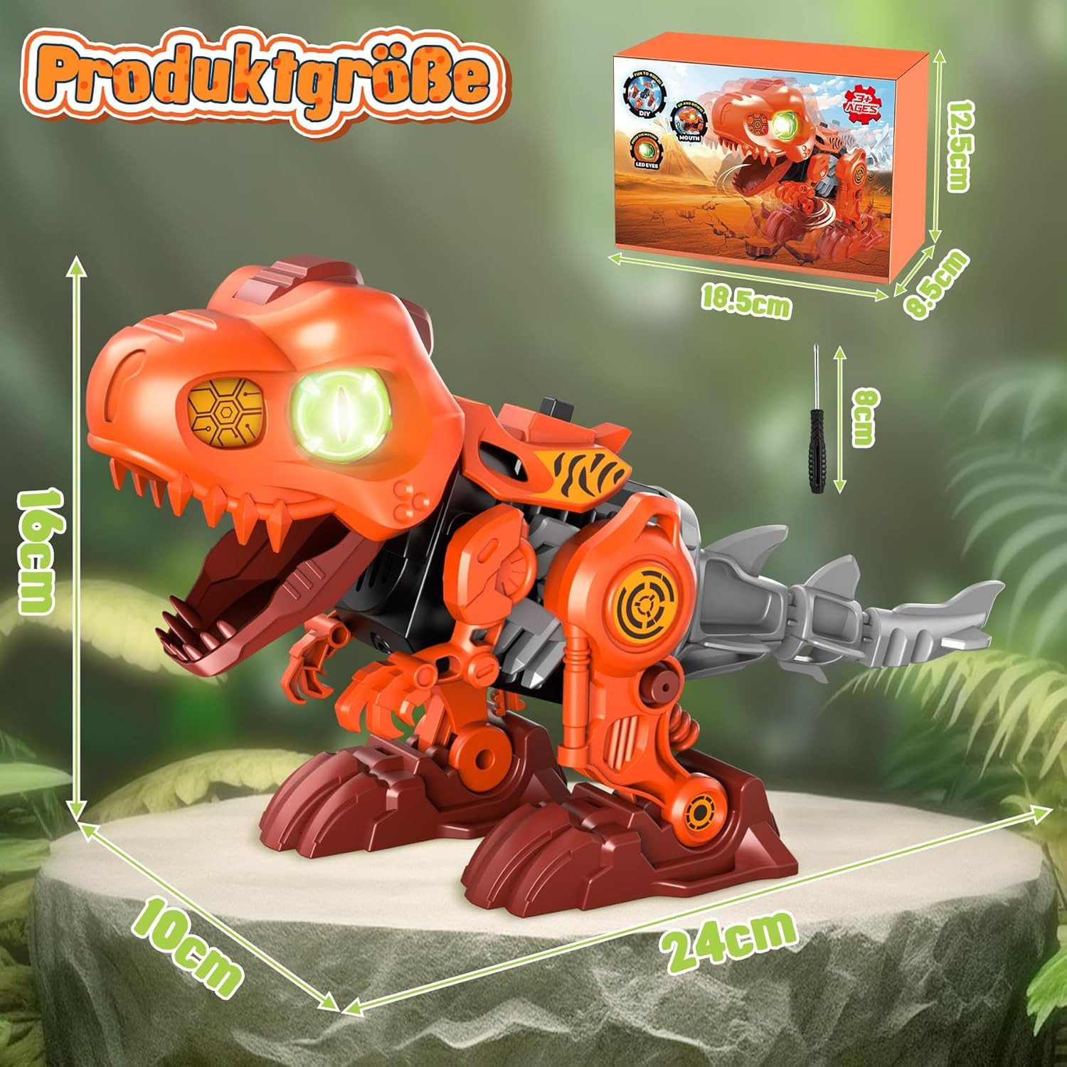 POPOLIC Spielfigur Groß Dinosaurier Spielzeug, Take Apart Dinosaur Toys, (Elektrisch Dinosaurier Montage Spielzeug DIY Dinosaurier Figuren Mit Schraubendreher D – Bild 5 von 5