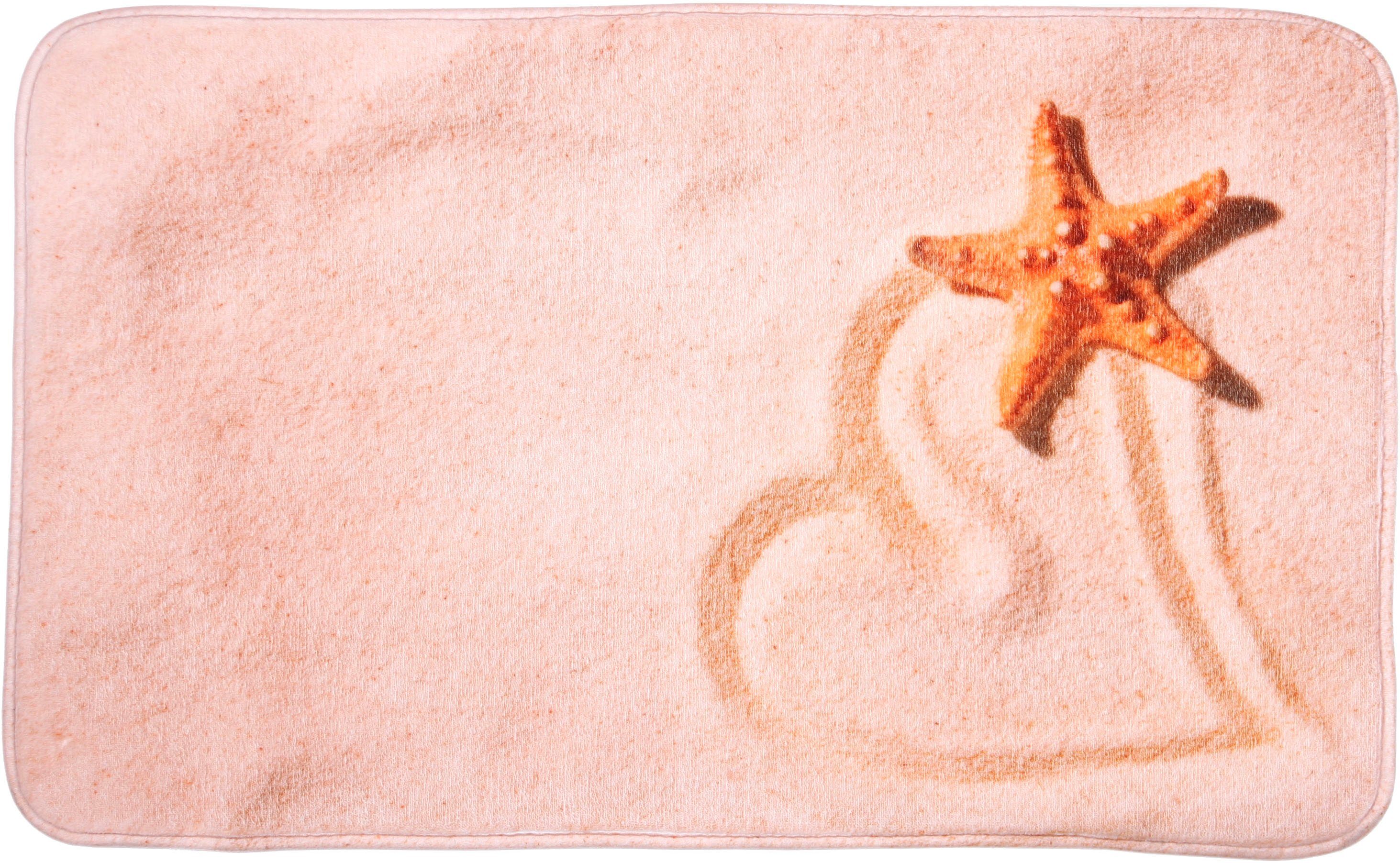 Sanilo Badematte Sandy, Höhe 15 mm, schnell trocknend, Polyester, rechteckig, Memory Schaum