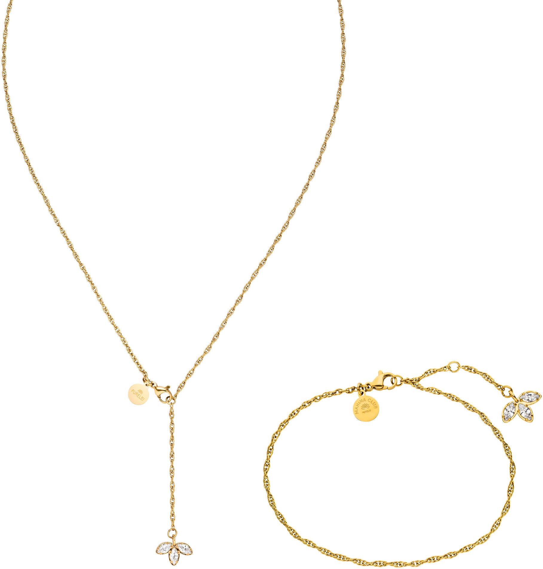 Purelei Schmuckset Schmuck Edelstahl Kette und Fußkette Mahina Club Lotus ( günstig online kaufen