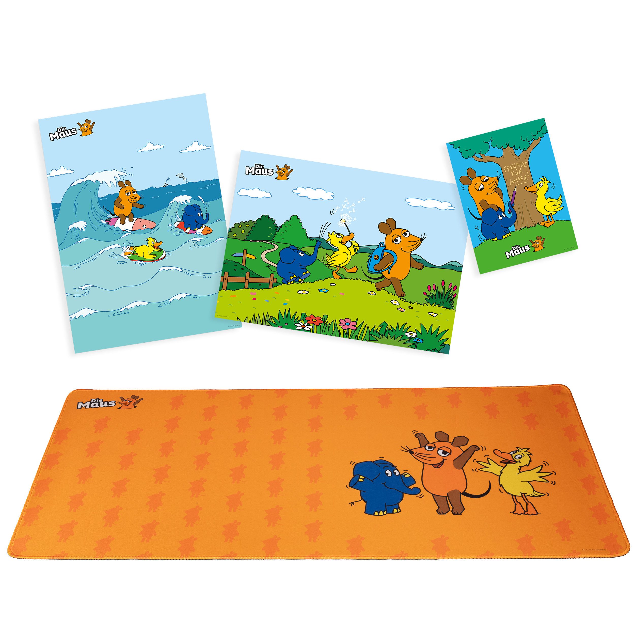 Die Maus DieMaus Schreibtischunterlage für Kinder inkl. 3 Postern Kindermikroskop