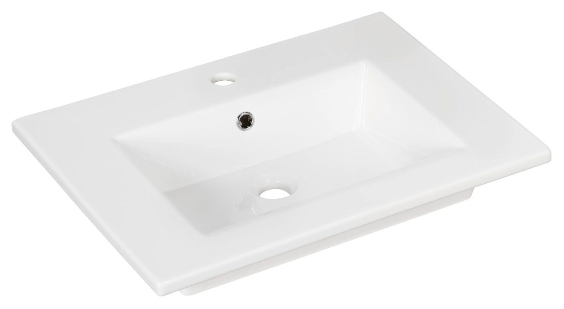 FACKELMANN Waschbecken HYPE 3.0 Keramik Waschtisch Weiß, Badezimmer Becken 63cm