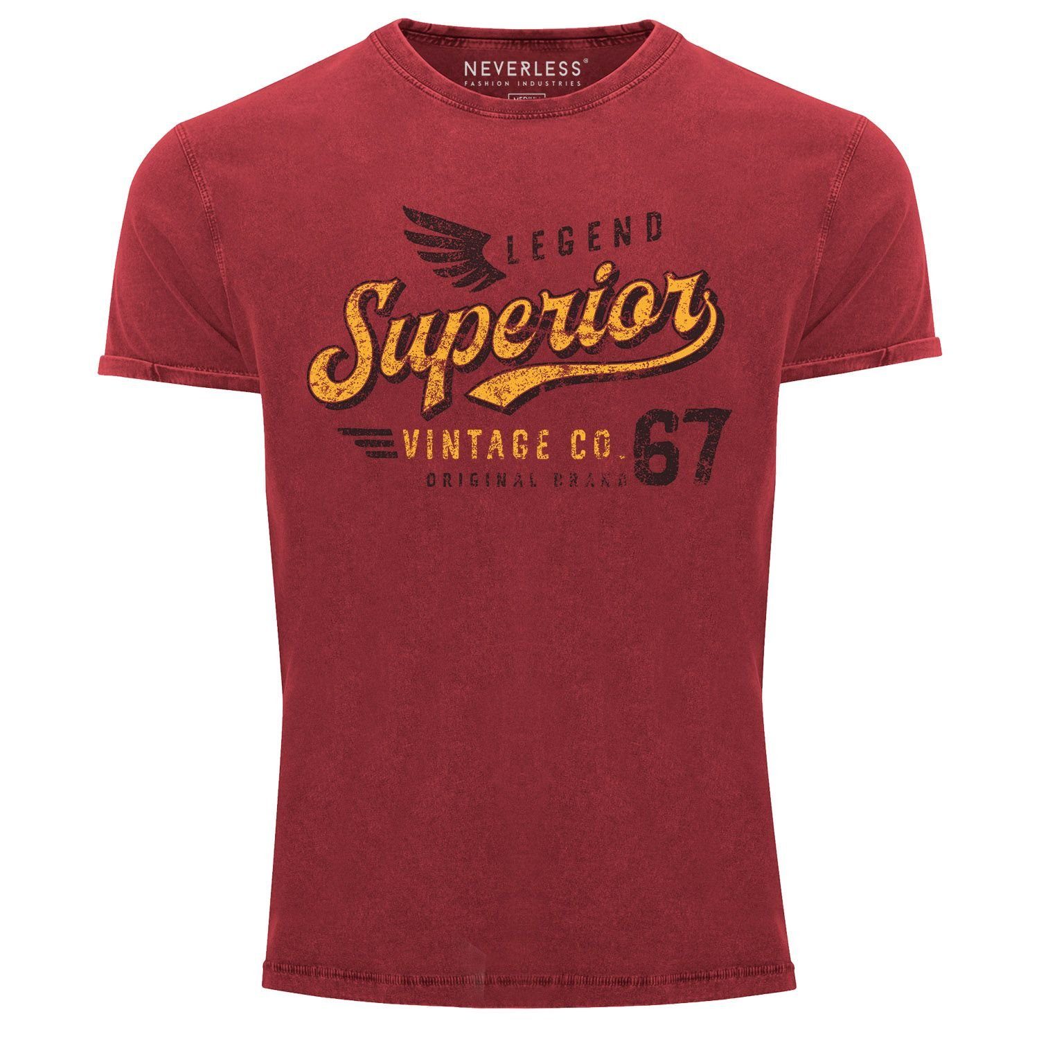 Neverless Print-Shirt Herren Vintage Shirt Retro günstig online kaufen