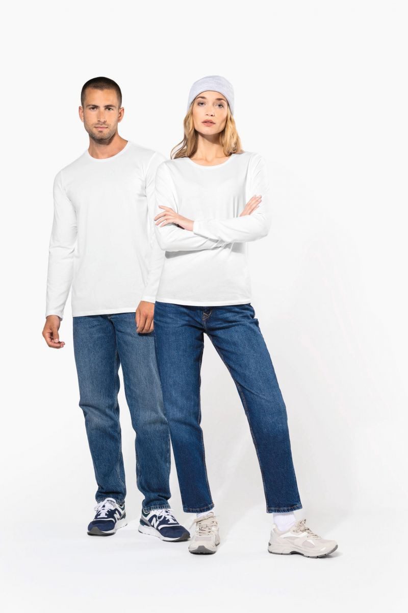 Kariban Langarmshirt Damen Langarm-T-Shirt mit Rundhalsausschnitt günstig online kaufen