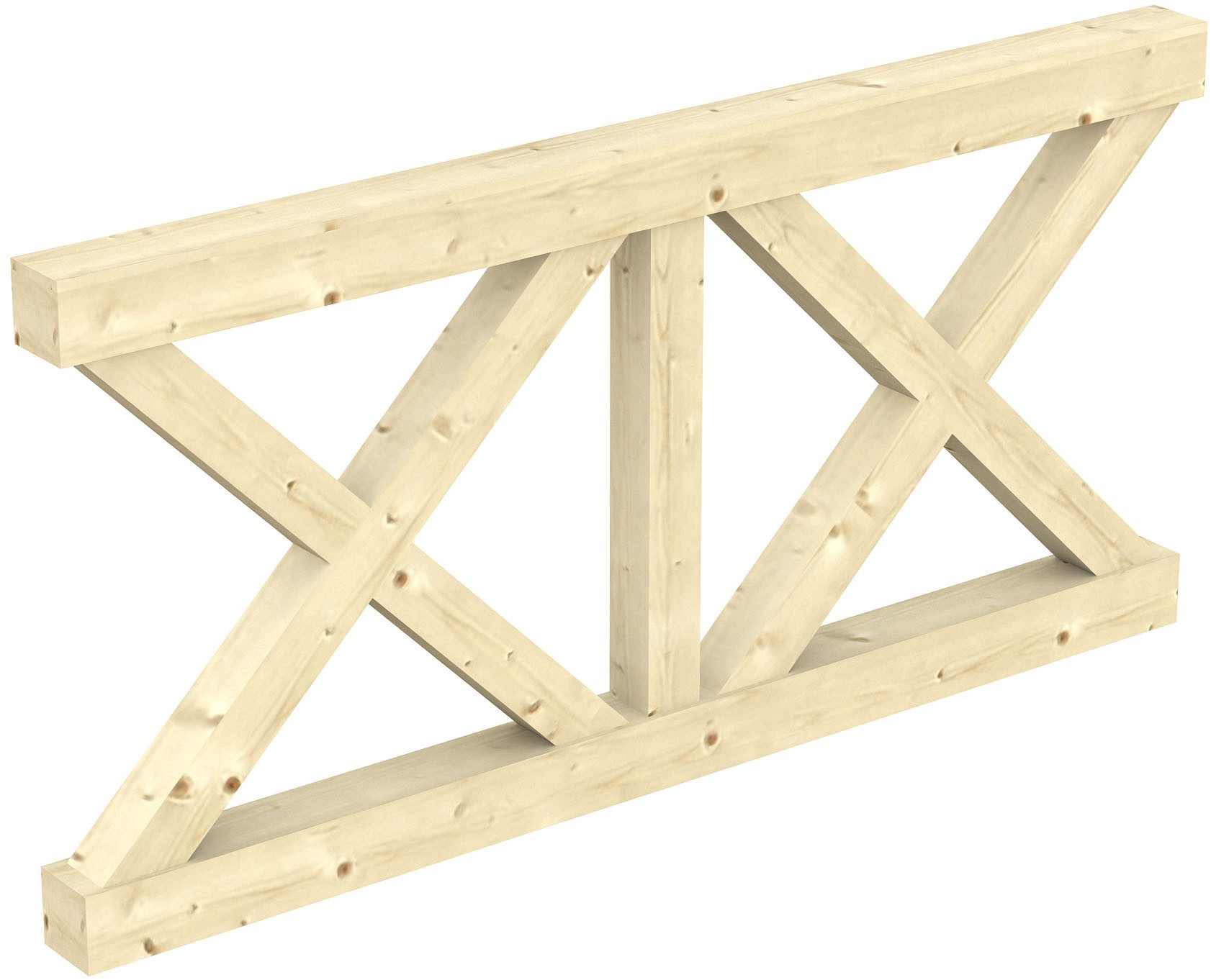 Skanholz Brüstungsgeländer Andreaskreuz, 170 cm Länge, 84 cm Höhe, für die Front