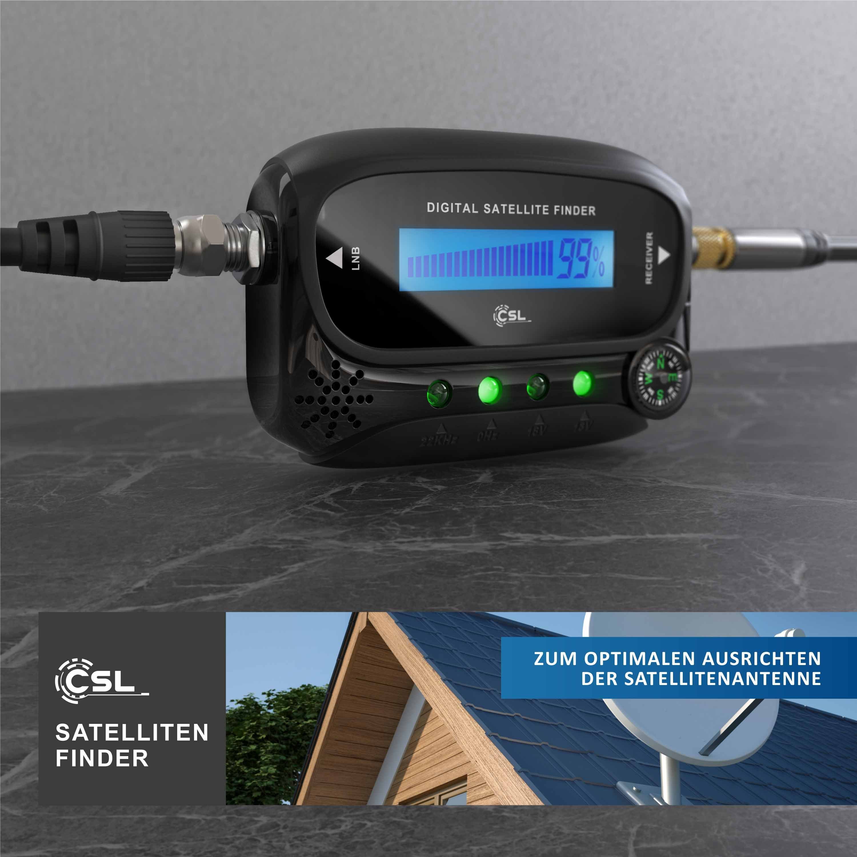 akustischem Signalton CSL Satfinder, digitaler mit & Satellitenfinder Pegelskala