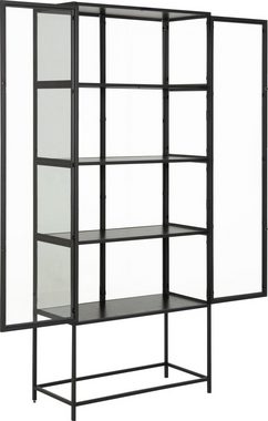 ACTONA GROUP Glasvitrine mit Glastüren und Metallrahmen, 4 Einlegeböden, B: 77 x H: 185,6 cm