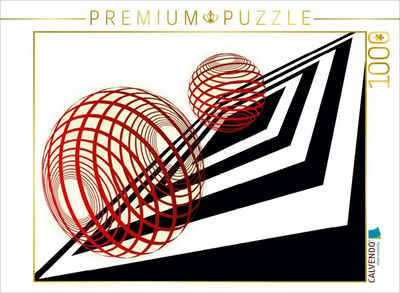 CALVENDO Puzzle CALVENDO Puzzle SCHWARZ, WEIß, ROT 1000 Teile Lege-Größe 64 x 48 cm Foto-Puzzle Bild von Digital-Art, 1000 Puzzleteile