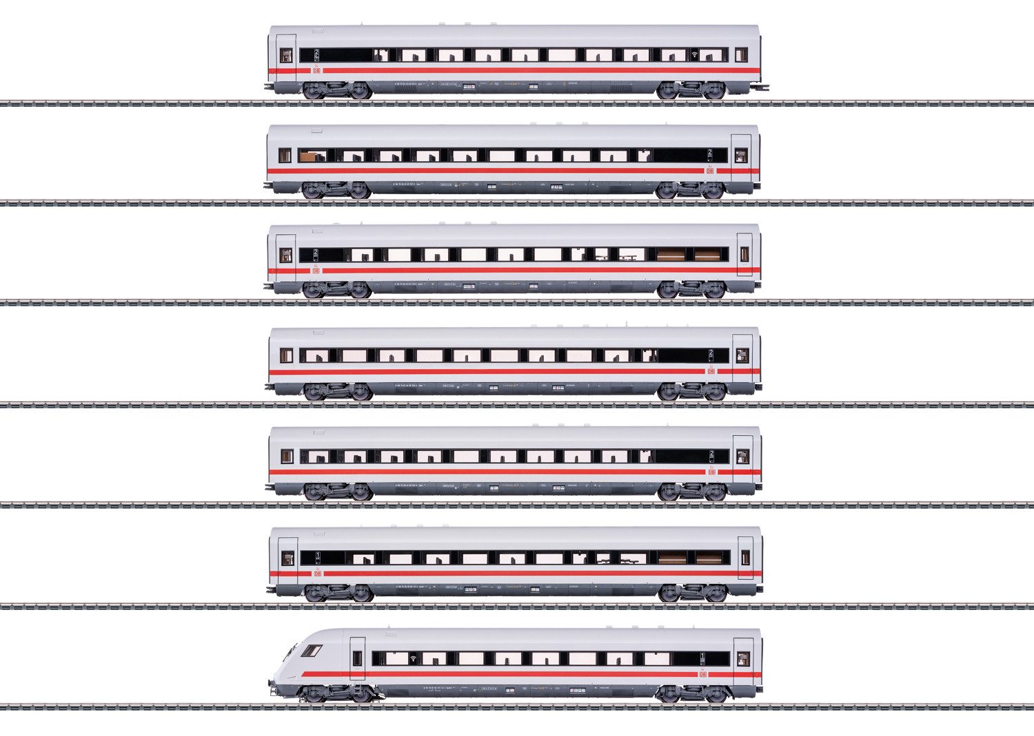 Märklin Personenwagen ICE-Wagen-Set m.7 Wagen DB AG - 42930, Spur H0, mit Licht und Geräuschelektronik