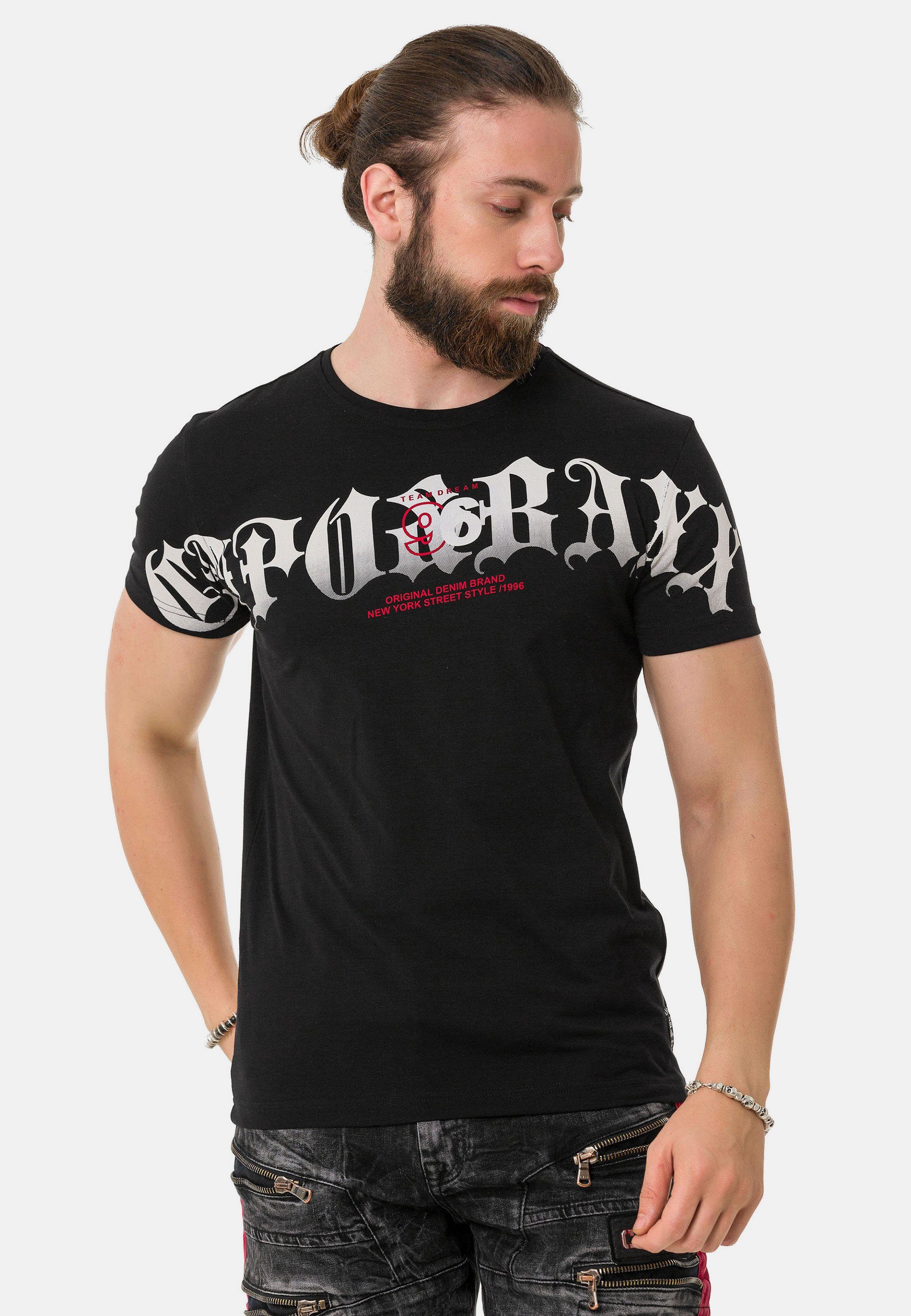 Cipo coolem schwarz mit & Markenprint Baxx T-Shirt