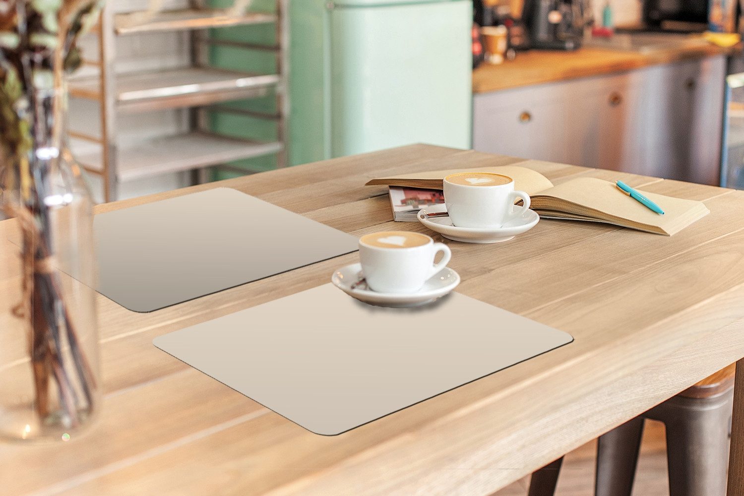 MuchoWow Platzset Beige - Unifarben, (6-St), Platzsets, Tischset, Abwaschbar, Tischsets, Platzdeckchen