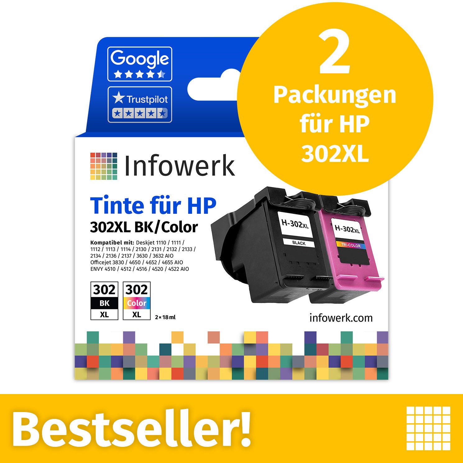 Infowerk Tintenpatrone (Packung, 2-tlg)