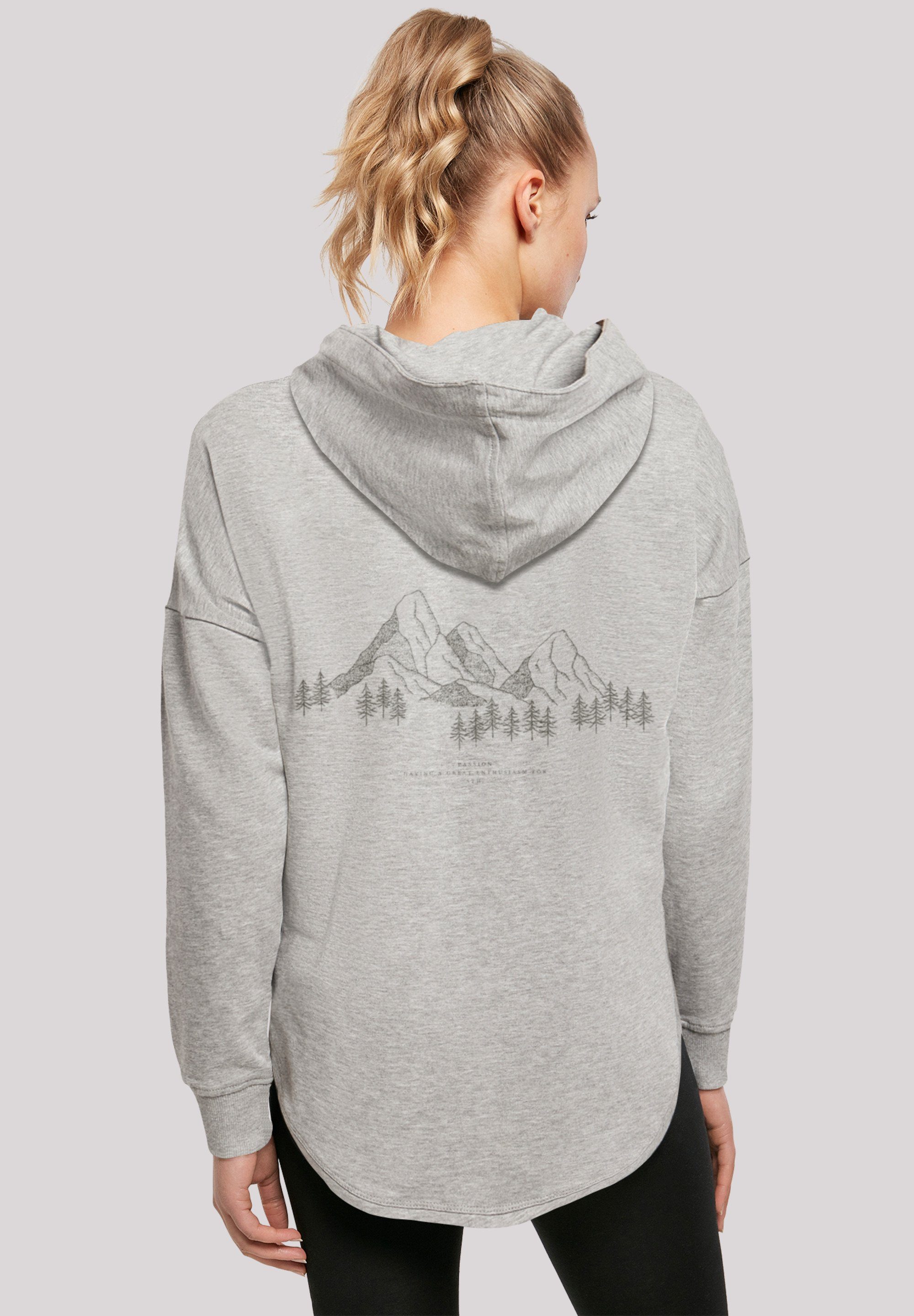 Mountain Schnee Urlaub Berge Kapuzenpullover Print grey Ski F4NT4STIC Winter