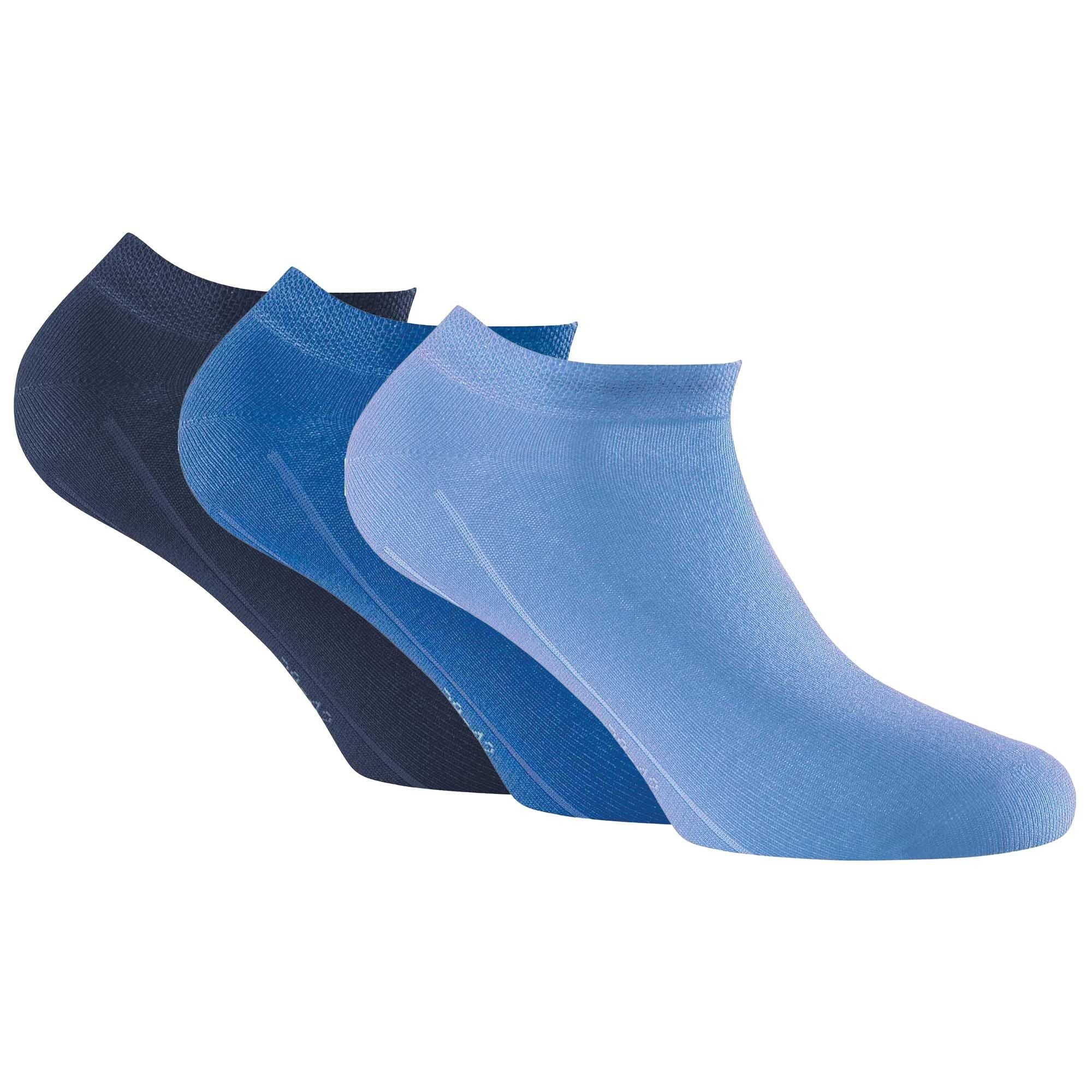 Socken, - Sneakersocken 3er Unisex Sneaker Pack Rohner Blau Mix Invisible Socks