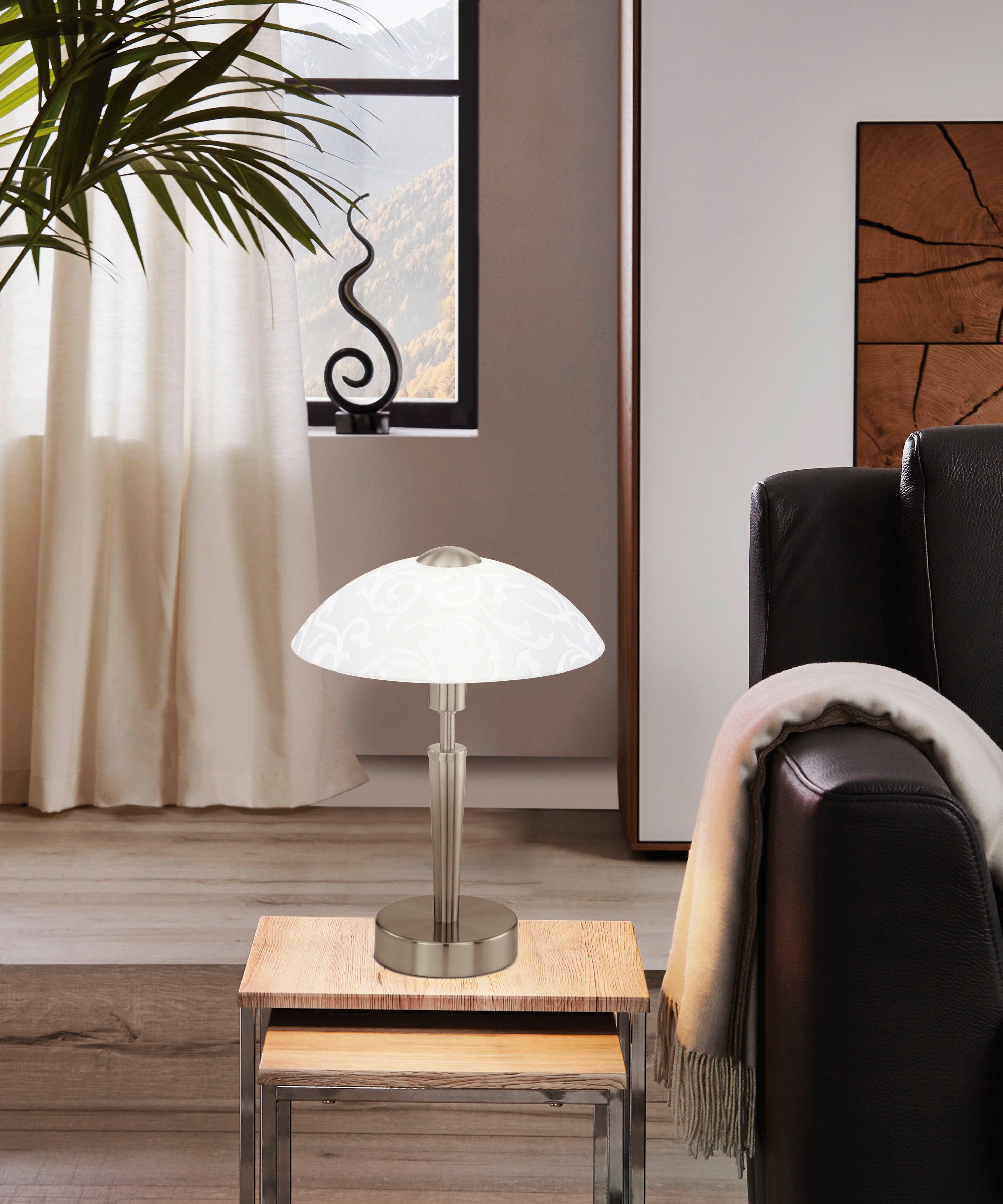 EGLO Tischleuchte SOLO Tischlampe, Stahl und Glas, E14, IP20, Schreibtischlampe, Lampe, Dimmfunktion, Ein-/Ausschalter, Farbwechsel, ohne Leuchtmittel, Leuchtmi – Bild 5 von 5