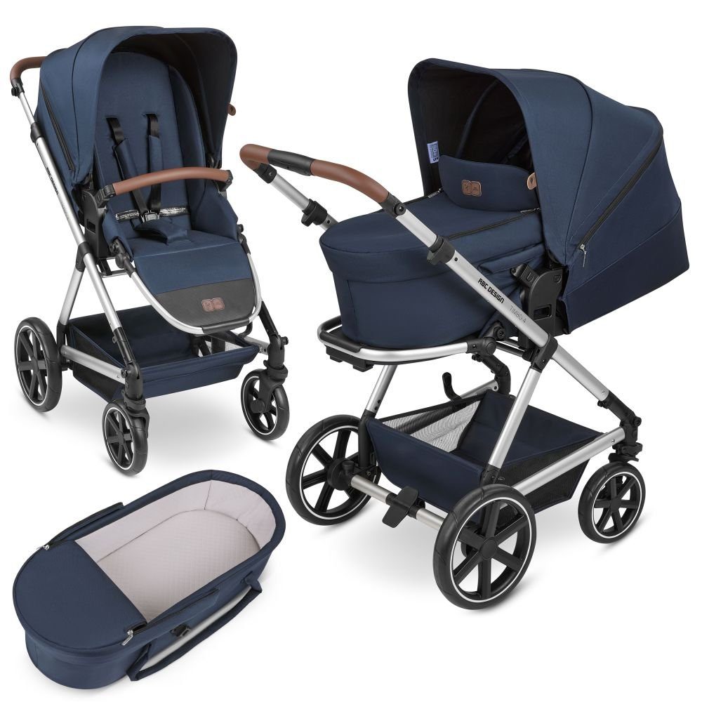 ABC Design Kombi-Kinderwagen Timbo 4 - Ocean, 2in1 Kinderwagen Buggy Set inkl. Babywanne und Sportsitz