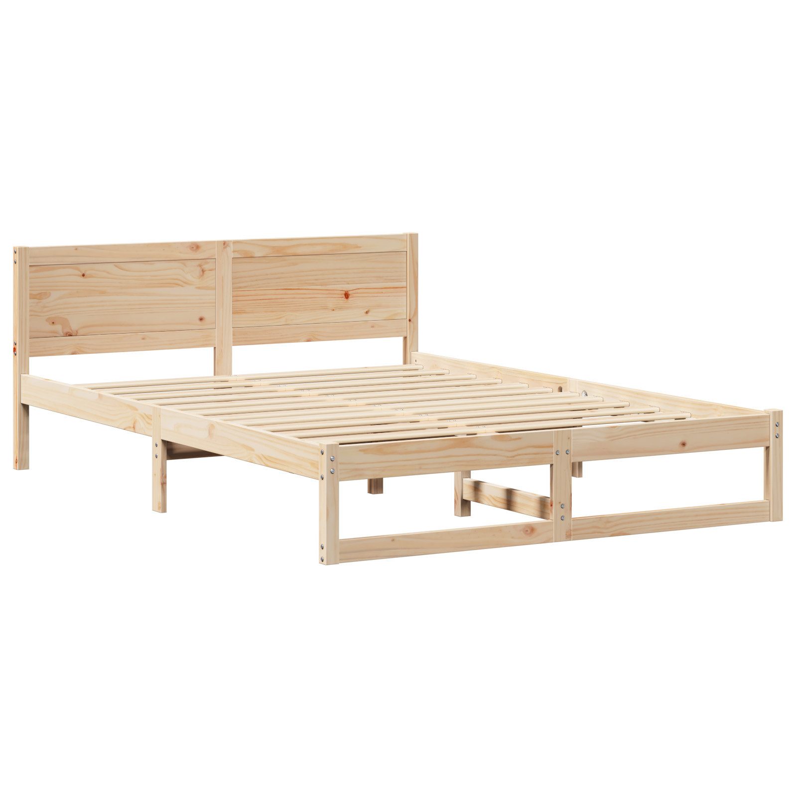 vidaXL Bett Bettgestell Natürlich Kiefernholz 150 günstig online kaufen