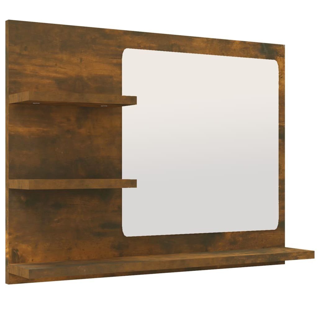 Badspiegel Holzwerkstoff Badezimmerspiegelschrank vidaXL (1-St) cm 60x10,5x45 Räuchereiche