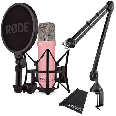 RØDE Mikrofon NT1 Signature Pink Studio-Mikrofon Rosa mit PSA1 Gelenkarm-Stativ