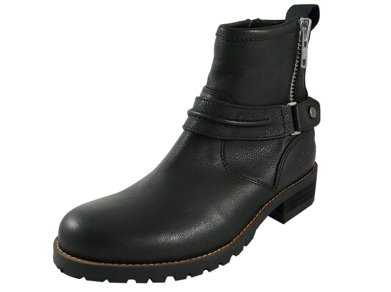 Clic Clic! Stiefel Stiefeletten CL-8601 Leder Schuhe schmal schwarz Schnürstiefelette