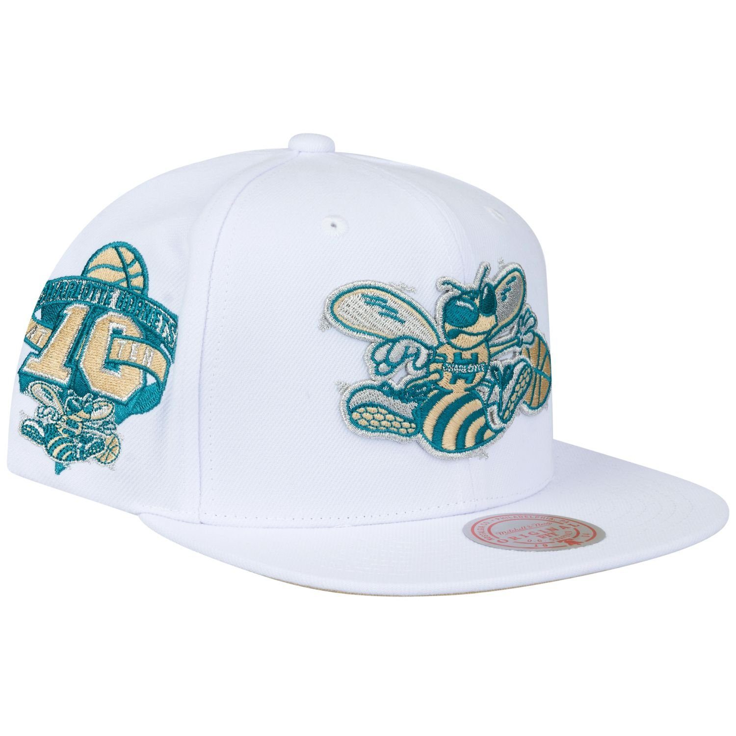 Mitchell & Ness Hornets WHITE Charlotte Snapback Cap