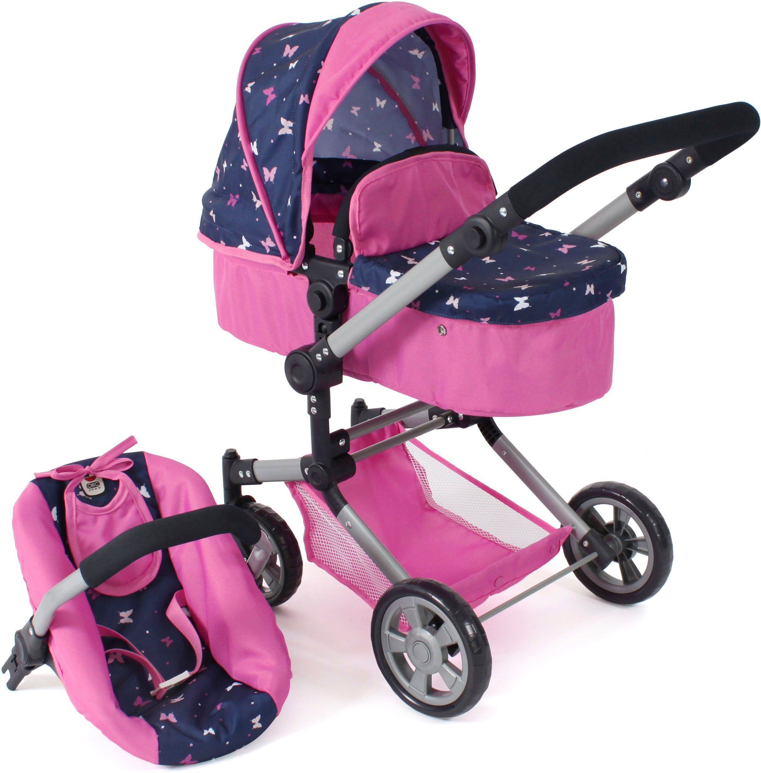CHIC2000 Kombi-Puppenwagen Linus, Butterfly, rosa, (Set) günstig online kaufen