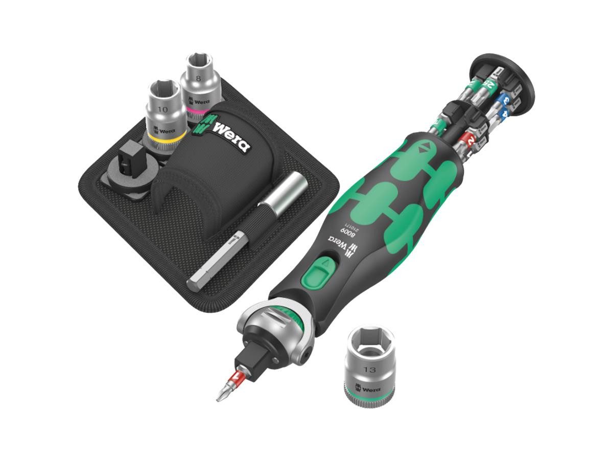Wera Ratsche 8009 Zyklop Pocket (Set, 18 St., 3/8 auf 1/4), Umschaltbar