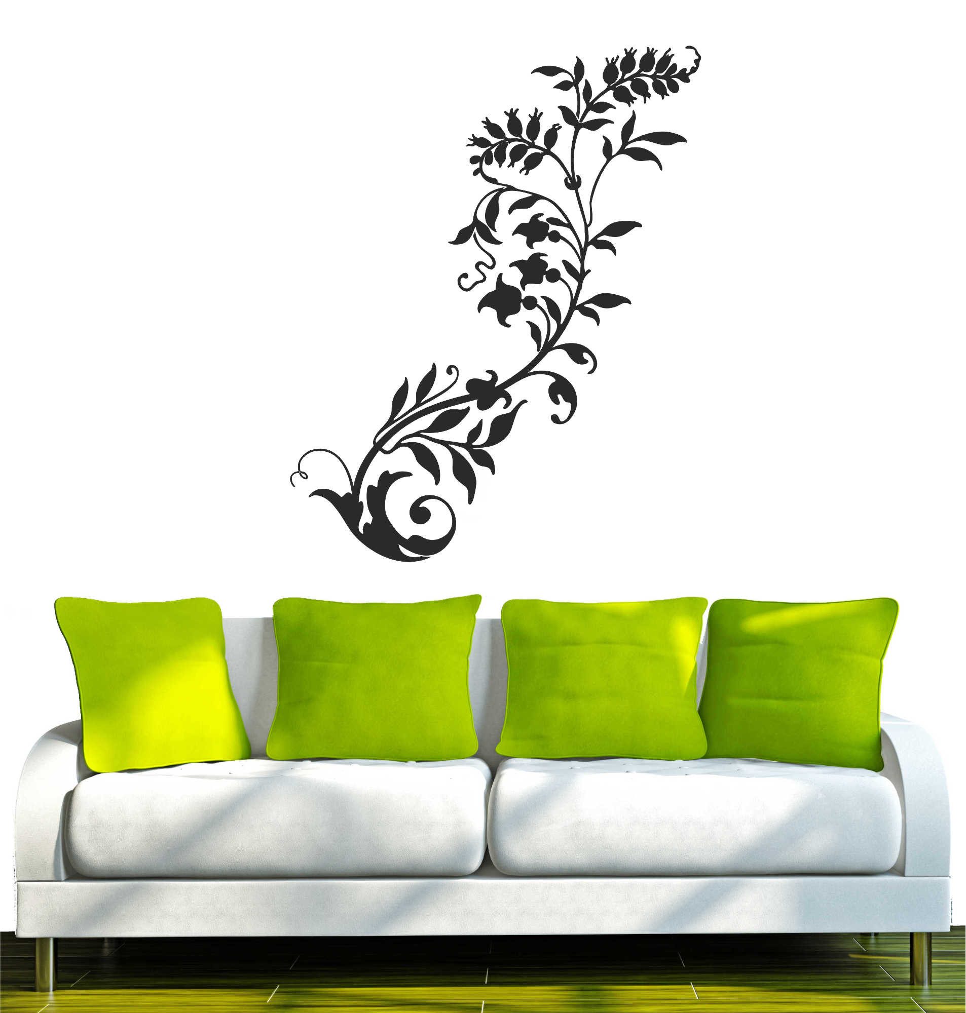 INDIGOS UG Wandtattoo Wandtattoo - Wandaufkleber - w300 Blume Ranke Pflanze