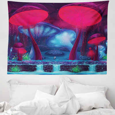 Wandteppich aus Weiches Mikrofaser Stoff Für das Wohn und Schlafzimmer, Abakuhaus, rechteckig, Pilze Pilze Leuchtende Farben