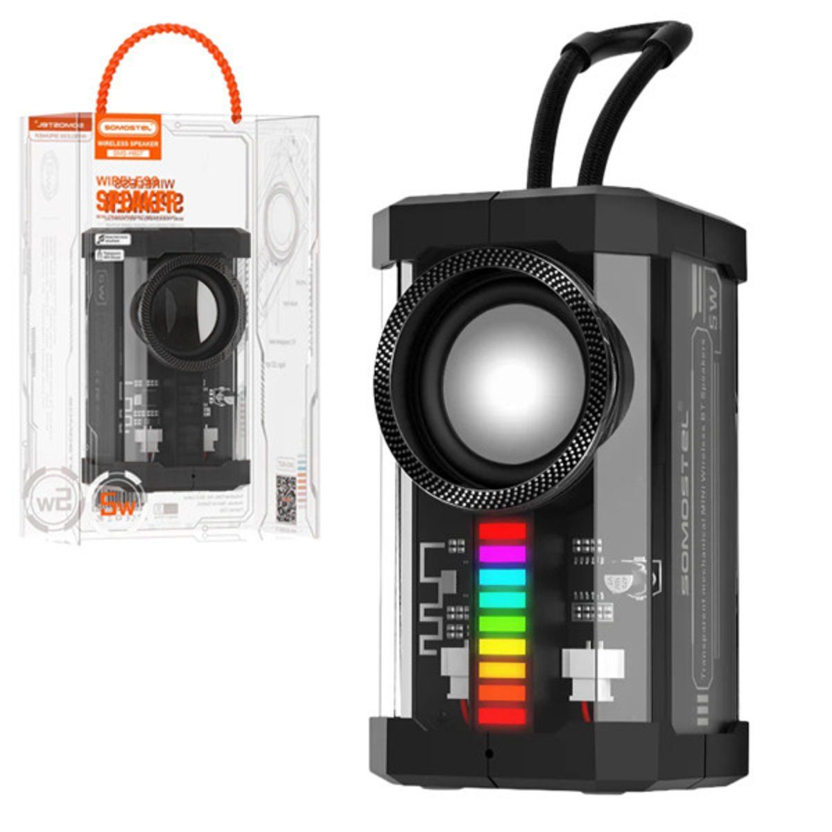 Somostel Somostel Bluetooth-Lautsprecher Halbtransparent Stereo-Kopplung Bluetooth-Lautsprecher