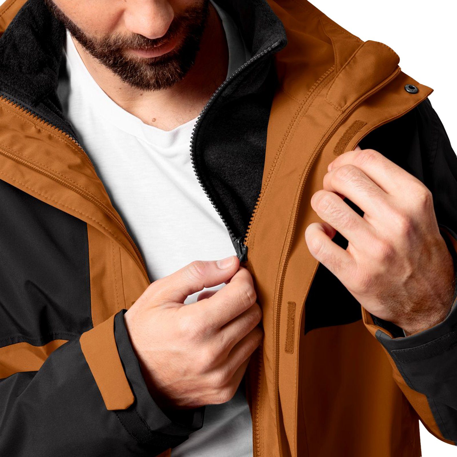 3in1 mit Jacket silt Kapuze brown verstaubarer 3-in-1-Funktionsjacke VAUDE 146 Rosemoor