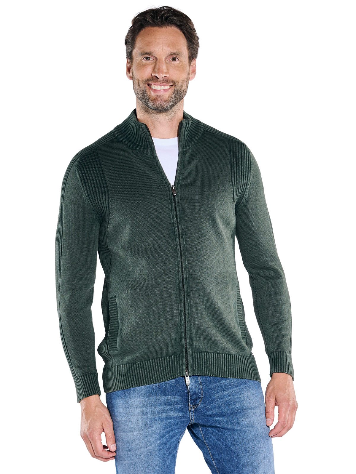 Engbers Cardigan engbers Herren Cardigan strukturiert, Dunkelgruen günstig online kaufen