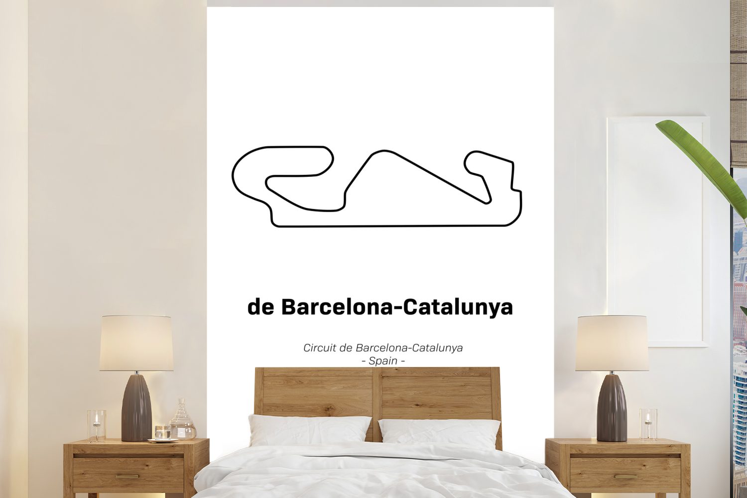 MuchoWow Fototapete Formel 1 - Barcelona - Rennstrecke, Matt, bedruckt, (3 St), Montagefertig Vinyl Tapete für Wohnzimmer, Wandtapete