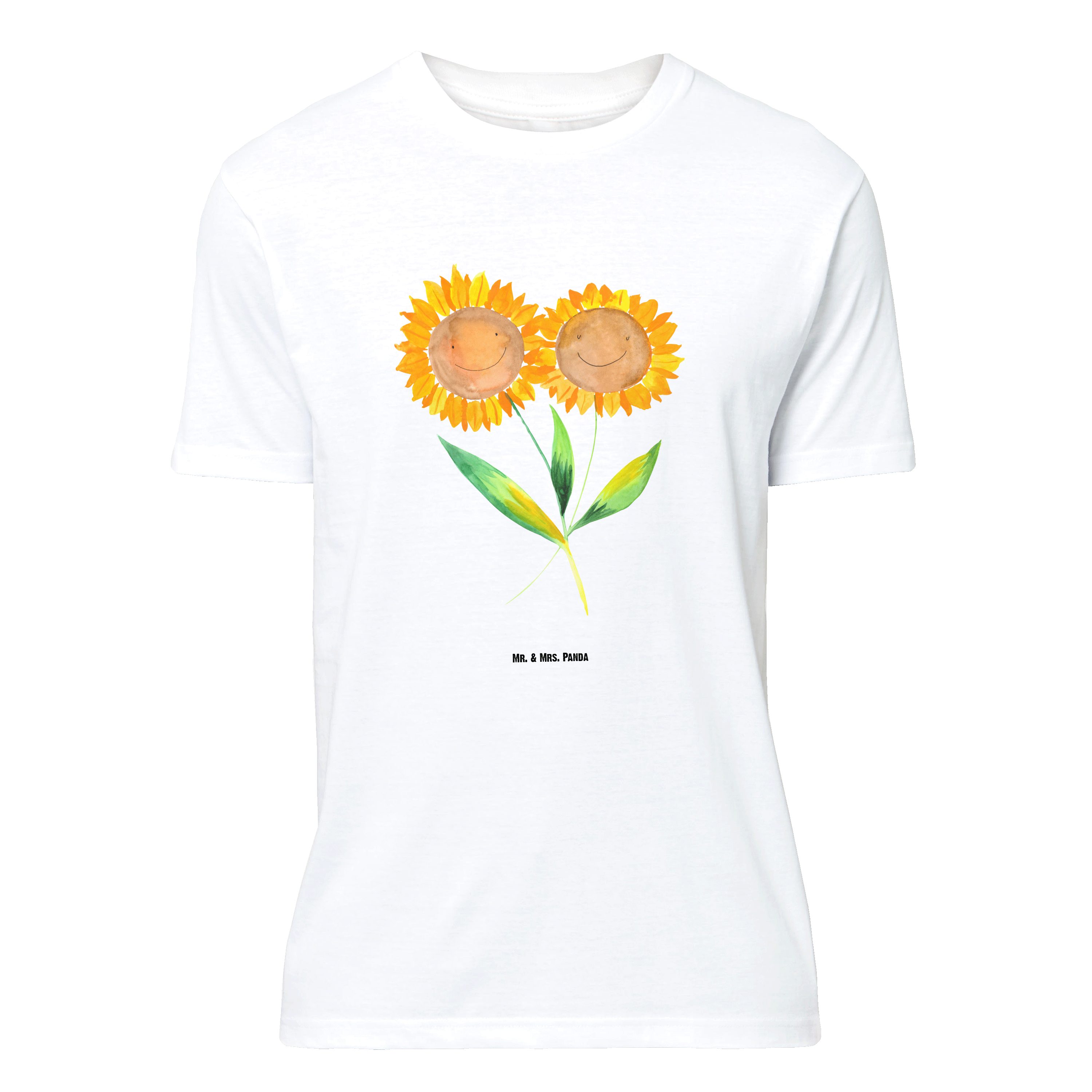 Mr. & Mrs. Panda T-Shirt Blume Sonnenblume, Розмір XL T-Shirt, Weiß, Junggesellenabschied, Best (Packung, 1-tlg)