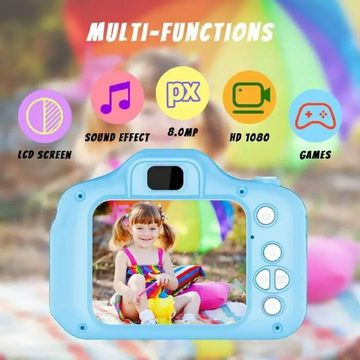 Vivitar Kinderkamera 48MP 1080P HD Digitalkamera Spielzeug mit 32GB SD Karte Kinderkamera (48 MP, 8x opt. Zoom, inkl. 5 lustige Spiele + 15 schöne Bildervorlagen + 6 magische Filter, 8-facher Digitalzoomür - 3-14 Jahre Mädchen Jungen Geburtstag)