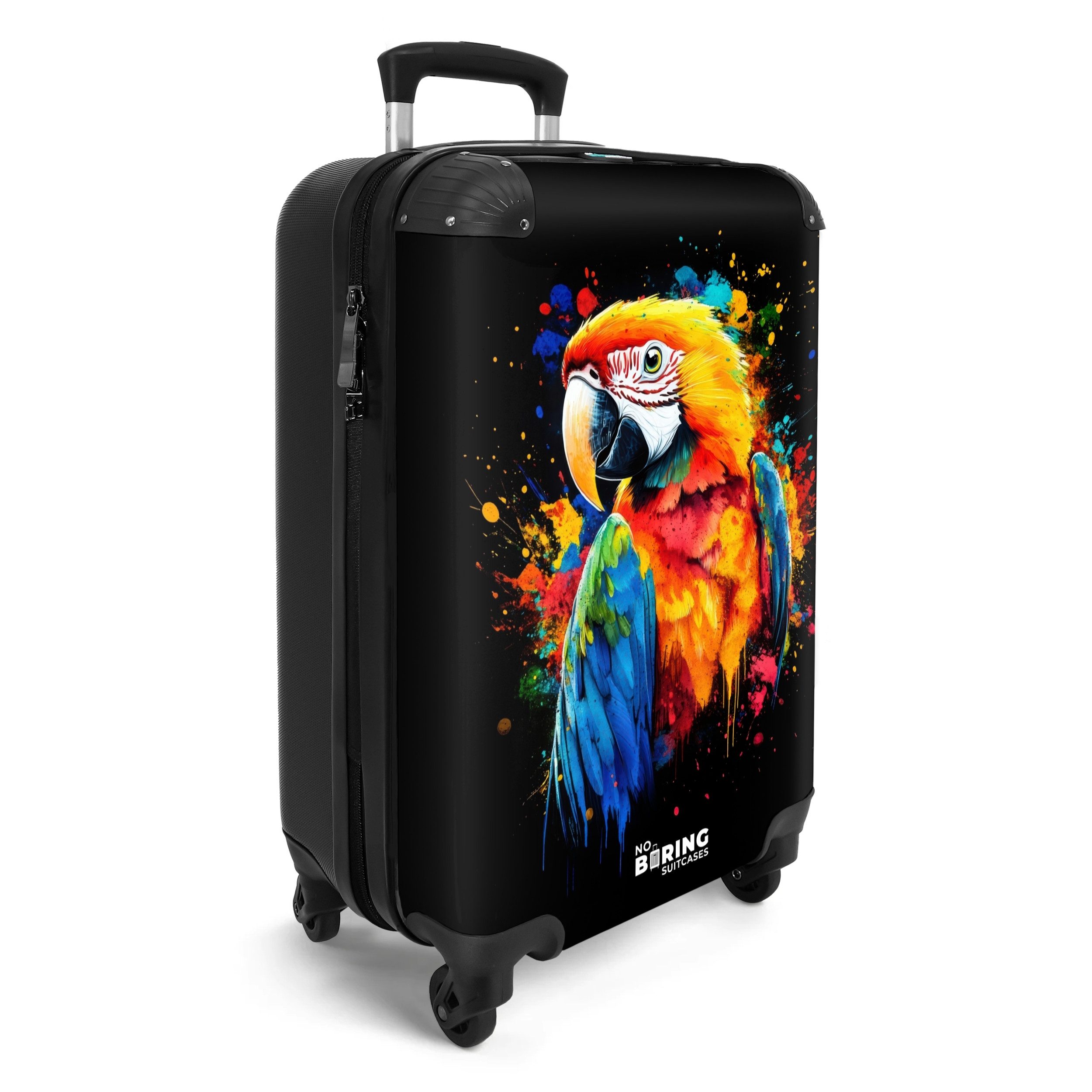 NoBoringSuitcases.com© Hartschalen-Trolley Bunter Papagei mit Graffiti günstig online kaufen