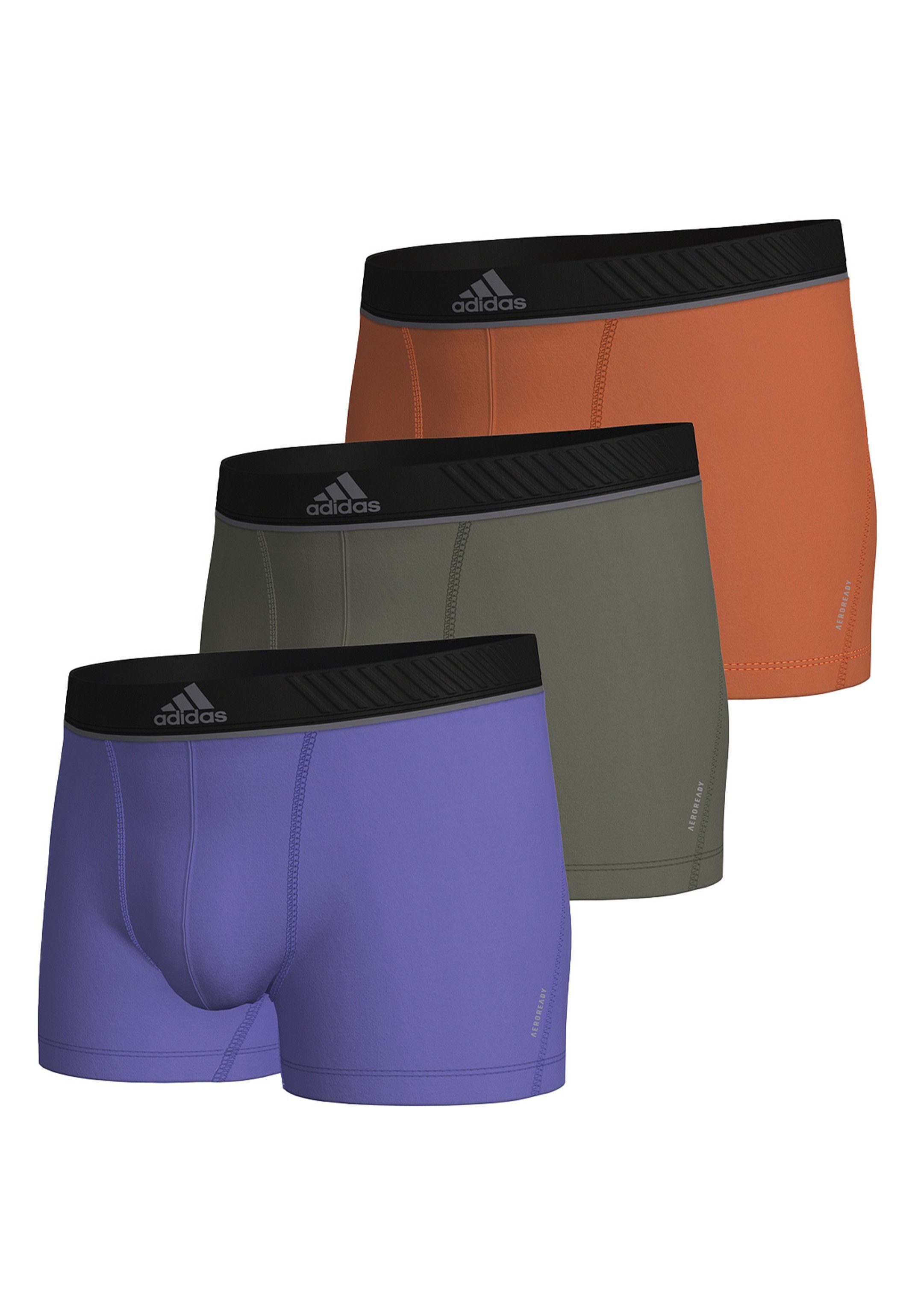 adidas Sportswear Retro Boxer 3er Pack Active Micro Flex Eco (Spar-Set, 3-St) Retro Short / Pant - Ohne Eingriff - Flexibles 4-Way-Stretch Material Lila / Grün / Orange - 951 (HW23)