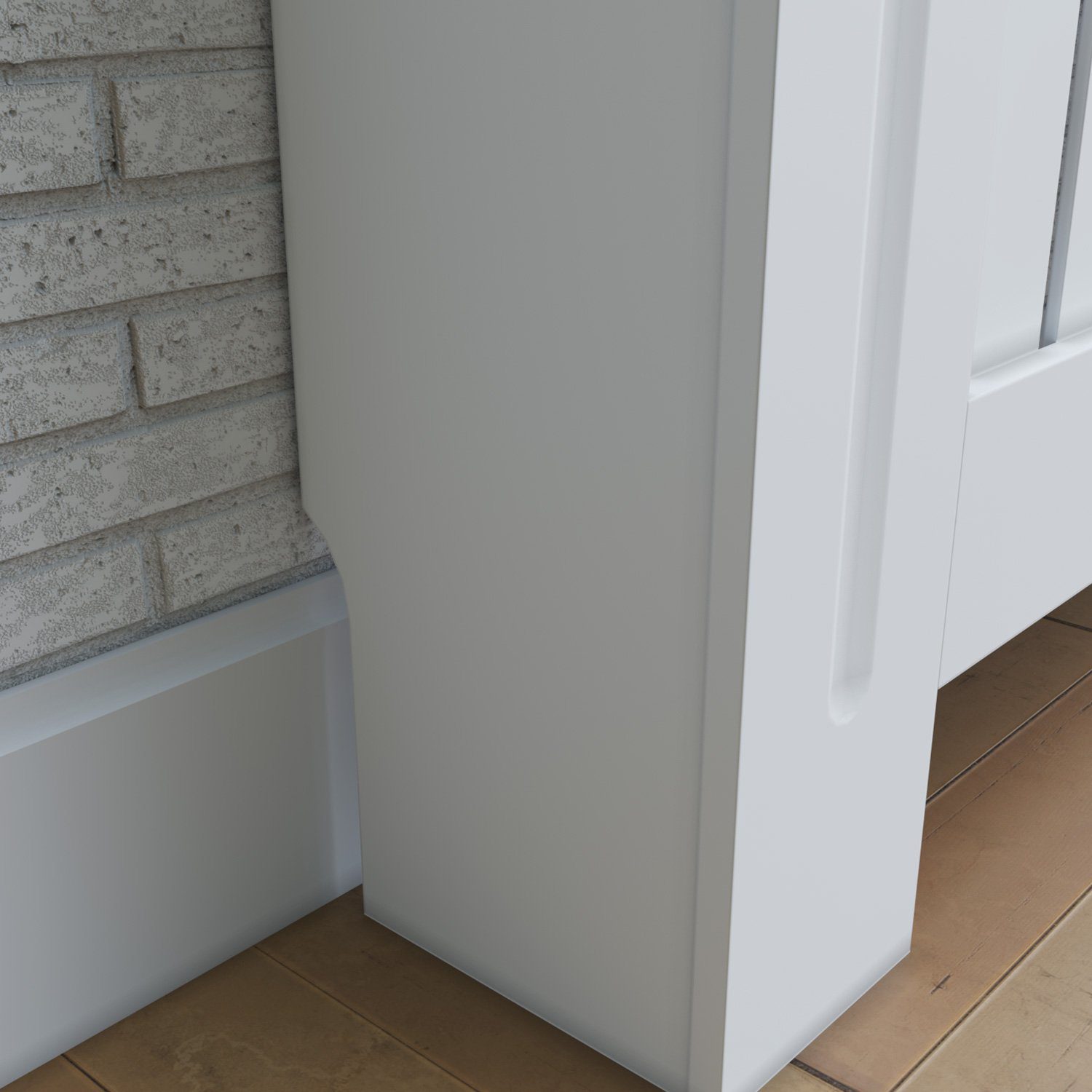 SONNI Heizungsverkleidung Heizkörperverkleidung, weiß, 78cm-172cm, Vertikale, Gitter, Heizungsverkleidung, Kreuzgitter, Zubehör für Wandmontage, 78cm-172cm – Bild 4 von 5