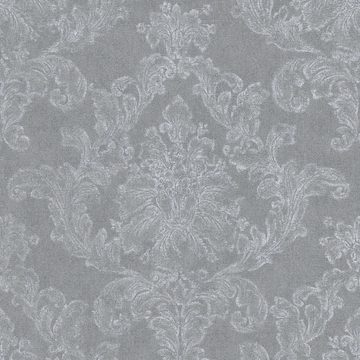 Tadessi Vliestapete Tapete Barock Giulia M1-No.2144, Vliestapete, Grau, Weiß, Ornament